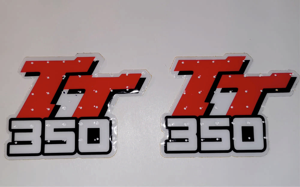 Tankaufkleber Replika Yamaha TT 350 (1 Paar) perforiert