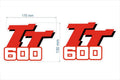 Tankaufkleber Replika Yamaha TT 600 1984 - 1992&nbsp; (1 Paar) perforiert