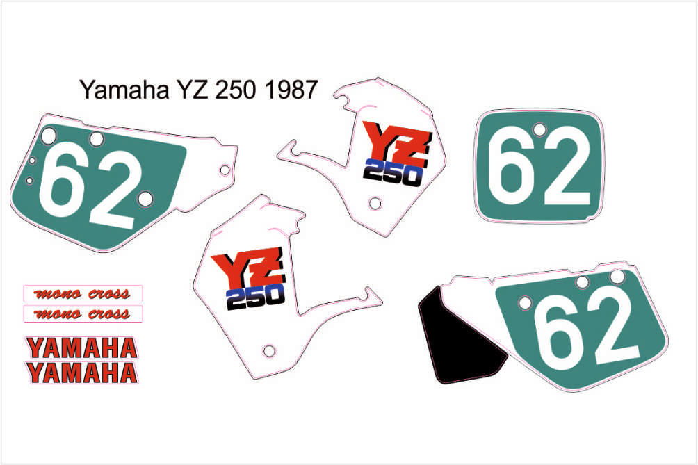 Aufkleber Set Replika Yamaha YZ 250 1987